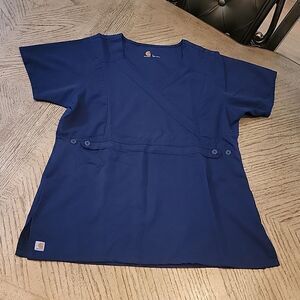 Navy v neck carhartt size L scrub stop